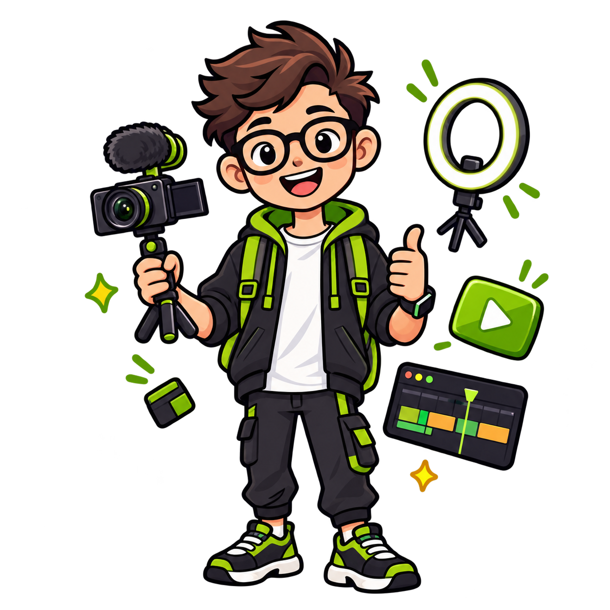 YouTubers cartoon character